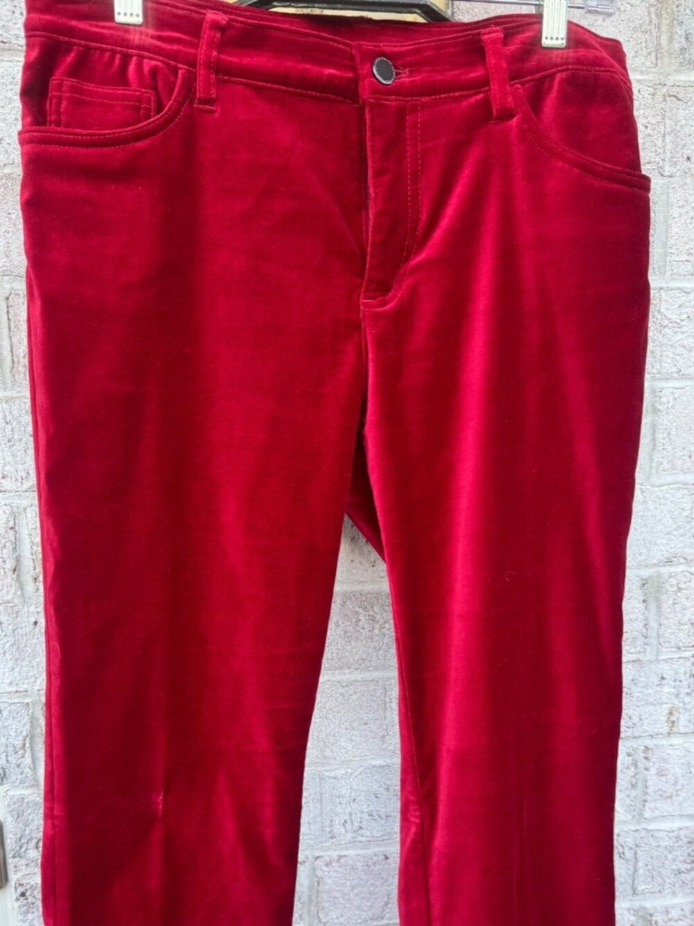 Lauren Ralph Lauren Red Velvet Jeans Pants Straight Leg Size 10 33” Inseam